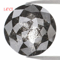 Natural Loose Round Rose Cut Salt And Pepper Diamond Black Grey Color 1.47 CT 7.00 MM Rose Cut Shape Diamond KDL1206