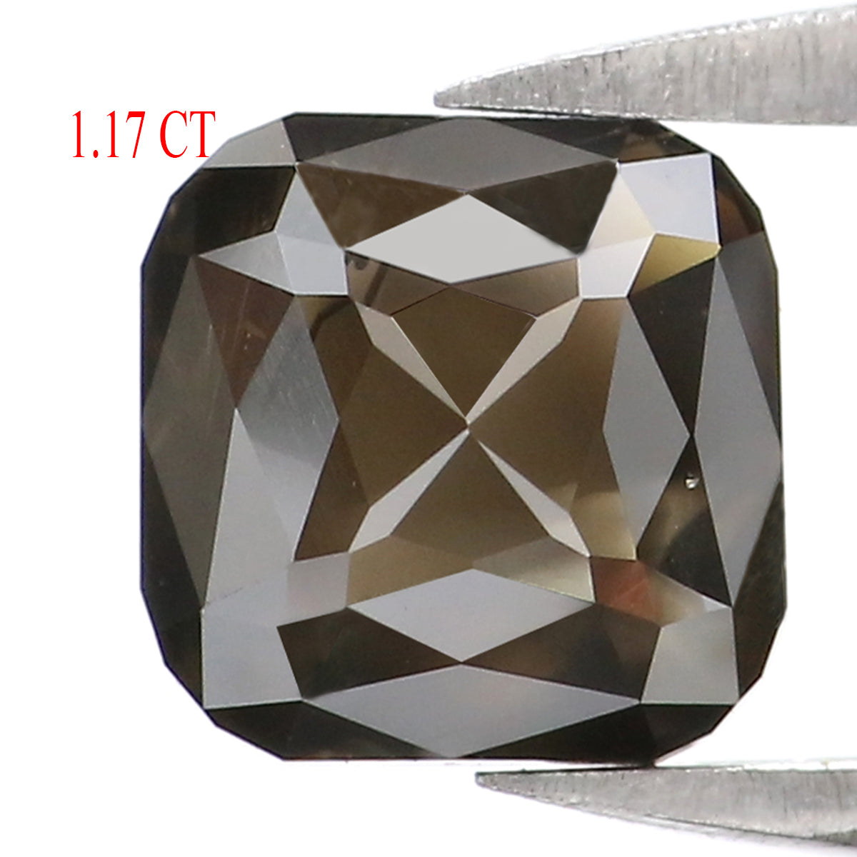 Natural Loose Cushion Diamond Black Grey Color 1.17 CT 5.80 MM Cushion Shape Rose Cut Diamond L8384