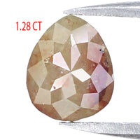 Natural Loose Pear Grey Brown Color Diamond 1.28 CT 7.50 MM Pear Shape Rose Cut Diamond L6718