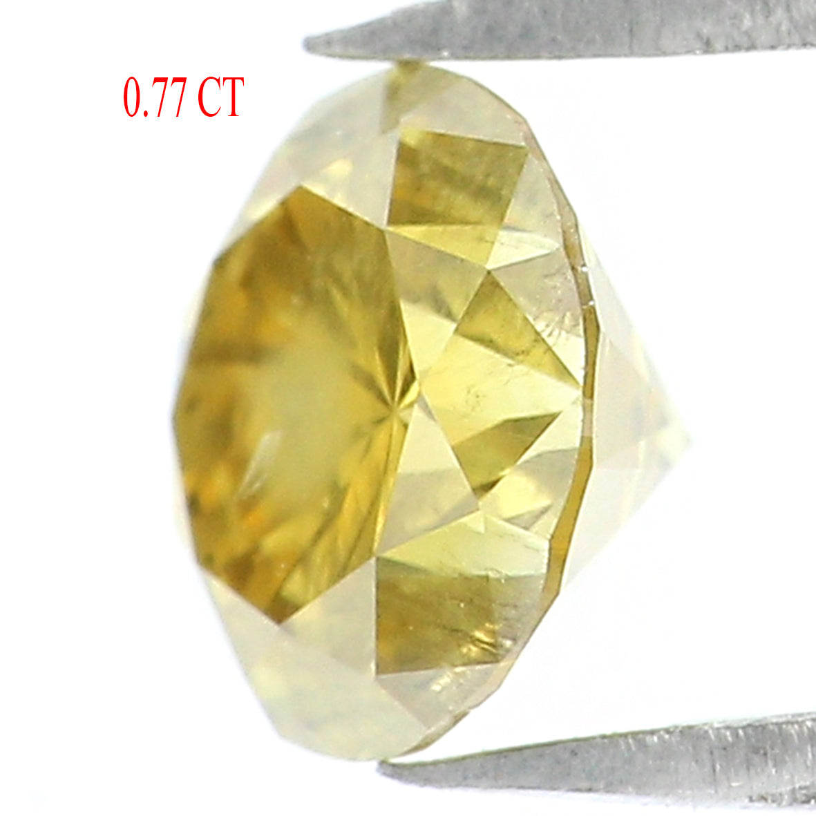 Natural Loose Round Diamond Yellow Greenish Color 0.77 CT 5.70 MM Round Brilliant Cut Diamond L6436