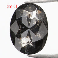 0.51 Ct Natural Loose Diamond, Oval Diamond, Black Diamond, Grey Diamond, Salt and Pepper Diamond, Antique Diamond, Real Diamond, KDK2334