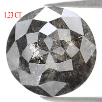 Natural Loose Round Rose Cut Salt And Pepper Diamond Black Grey Color 1.23 CT 6.80 MM Rose Cut Shape Diamond L1167