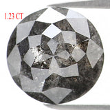 Natural Loose Round Rose Cut Salt And Pepper Diamond Black Grey Color 1.23 CT 6.80 MM Rose Cut Shape Diamond L1167