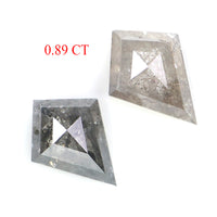 Natural Loose Kite Diamond, Salt And Pepper Kite Diamond, Natural Loose Diamond, Kite Rose Cut Diamond, Kite Cut, 0.89 CT Kite Shape L2742