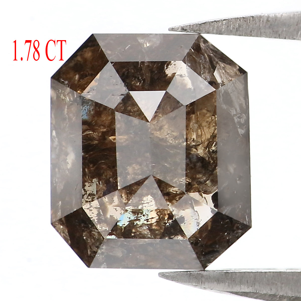 Natural Loose Radiant Diamond Brown Color 1.78  CT 8.50 MM Radiant Shape Rose Cut Diamond L7523