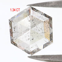Natural Loose Hexagon Diamond White - G Color 1.34 CT 7.32 MM Hexagon Shape Rose Cut Diamond KDL2626