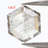 Natural Loose Hexagon Diamond White - G Color 1.34 CT 7.32 MM Hexagon Shape Rose Cut Diamond KDL2626