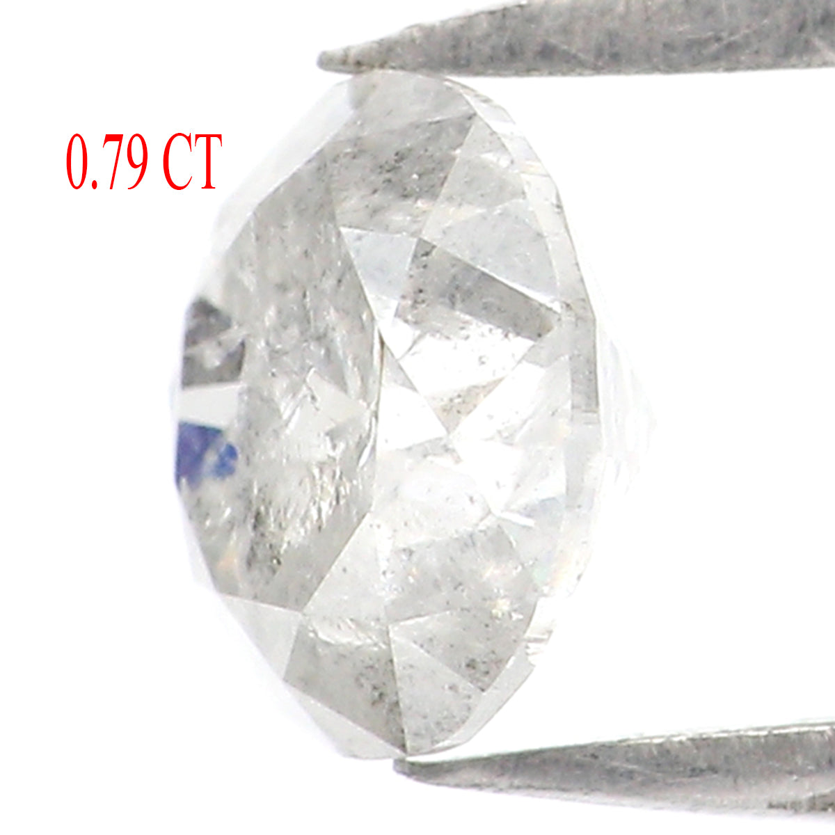 Natural Loose Round Salt And Pepper Diamond Black Grey Color 0.79 CT 5.60 MM Round Brilliant Cut Diamond L478