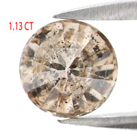 Natural Loose Round Diamond Light Brown Color 1.13 CT 6.12 MM Round Brilliant Cut Diamond KDL2599