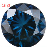 0.51 Ct Natural Loose Diamond, Blue Diamond, Round Diamond, Round Brilliant Cut Diamond, Sparkling Diamond, Rustic Diamond, L657