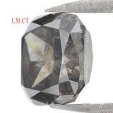Natural Loose Cushion Salt And Pepper Diamond Black Grey Color 1.31 CT 6.05 MM Cushion Shape Rose Cut Diamond KDL1905