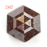 Natural Loose Hexagon Brown Color Diamond 2.14 CT 7.80 MM Hexagon Shape Rose Cut Diamond KR2102