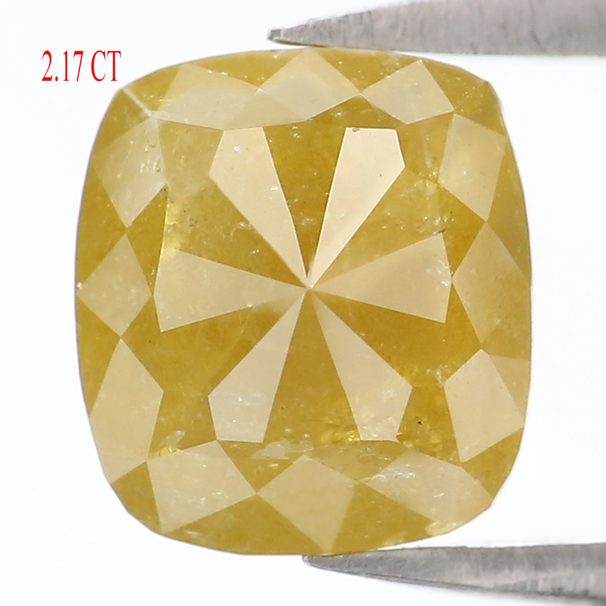 Natural Loose Cushion Yellow Color Diamond 2.17 CT 7.80 MM Cushion Shape Rose Cut Diamond KR1063
