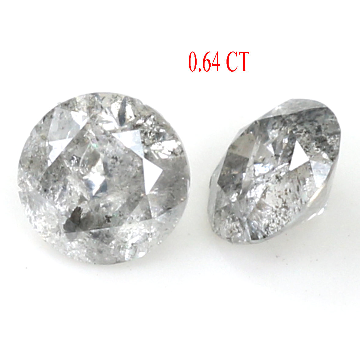 Natural Loose Round Salt And Pepper Diamond Black Grey Color 0.64 CT 4.25 MM Round Brilliant Cut Diamond L1954