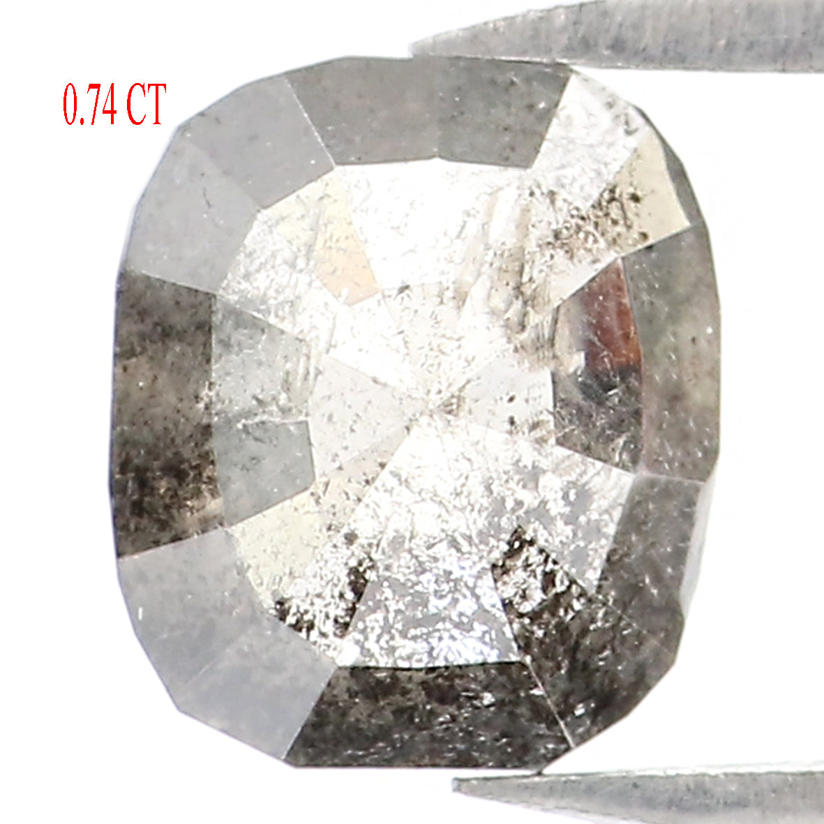 0.74 CT Natural Loose Cushion Shape Diamond Salt And Pepper Cushion Cut Diamond 6.40 MM Natural Black Grey Cushion Rose Cut Diamond LQ1784