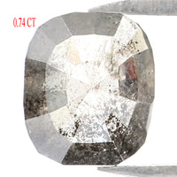 Natural Loose Cushion Salt And Pepper Diamond Black Grey Color 0.74 CT 6.40 MM Cushion Shape Rose Cut Diamond L1784