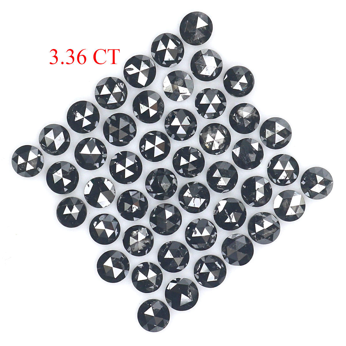 3.36 CT Natural Loose Round Rose Cut Diamond Black Color Round Shape Diamond 2.60 MM Natural Loose Black Color Round Rose Cut Diamond KQ2464