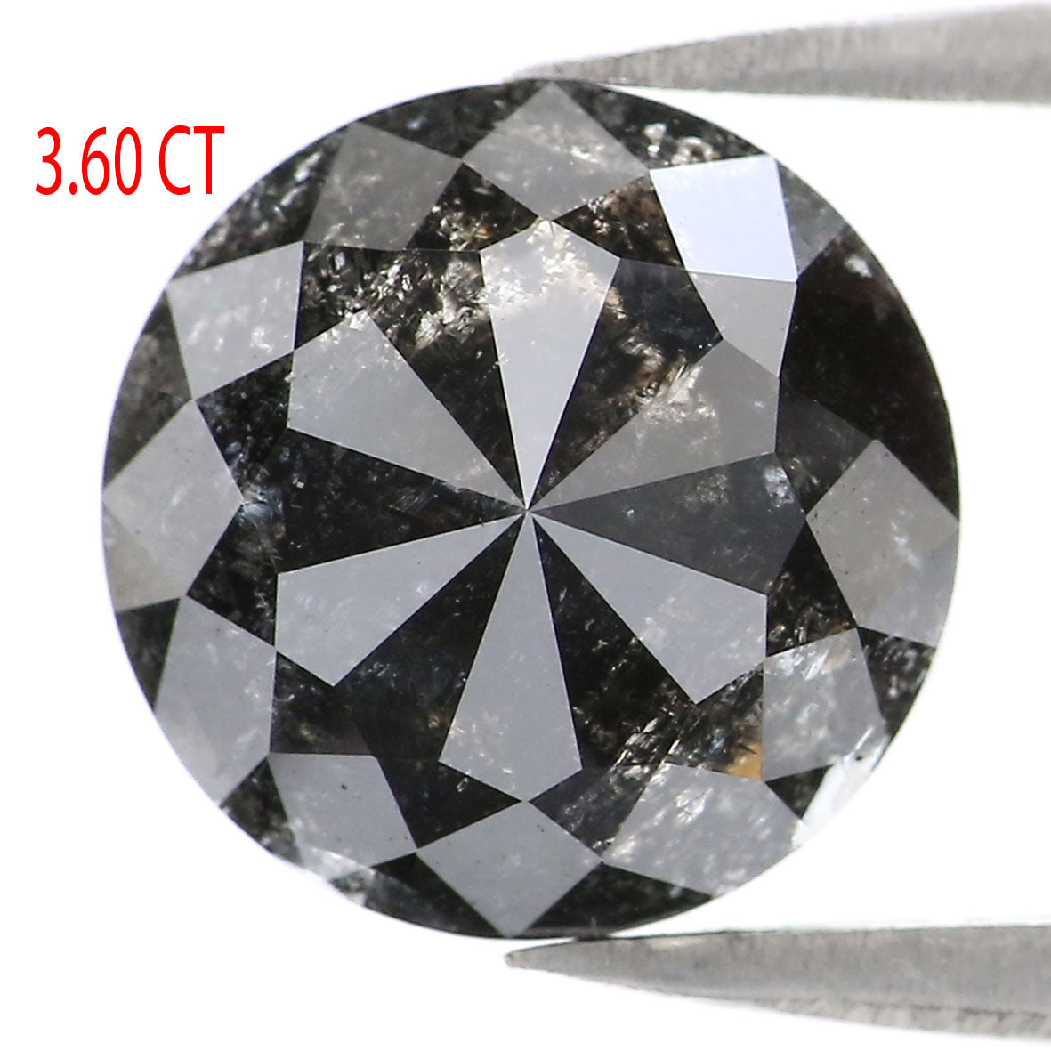 3.60 Ct Natural Loose Round Rose Cut Diamond Black Grey Color Rose Cut Diamond 9.30 MM Natural Loose Salt And Pepper Rose Cut Diamond QL2130