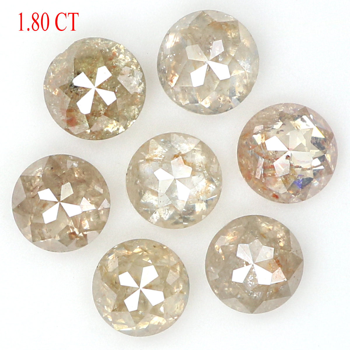 Natural Loose Round Rose Cut Grey Brown Color Diamond 1.80 CT 3.50 MM Rose Cut Shape Diamond KDL1703