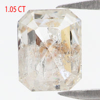 Natural Loose Emerald Diamond White - G Color 1.05 CT 6.28 MM Emerald Shape Rose Cut Diamond KDL2581