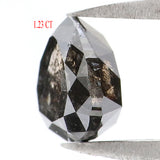 Natural Loose Pear Salt And Pepper Diamond Black Color 1.23 CT 6.50 MM Pear Shape Rose Cut Diamond KR1806