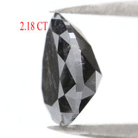 Natural Loose Pear Salt And Pepper Diamond Black Grey Color 2.18 CT 9.5 MM Pear Shape Rose Cut Diamond L8218