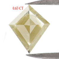 Natural Loose Kite Diamond Yellow Color 0.63 CT 7.40 MM Kite Shape Rose Cut Diamond KR1906