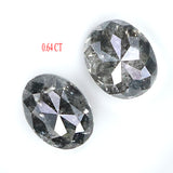 Natural Loose Oval Salt And Pepper Diamond Black Grey Color 0.64 CT 4.50 MM Oval Shape Rose Cut Diamond KDL502