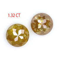 Natural Loose Rose Cut Yellow Color Diamond 1.32 CT 4.93 MM Round Rose Cut Shape Diamond KR2511
