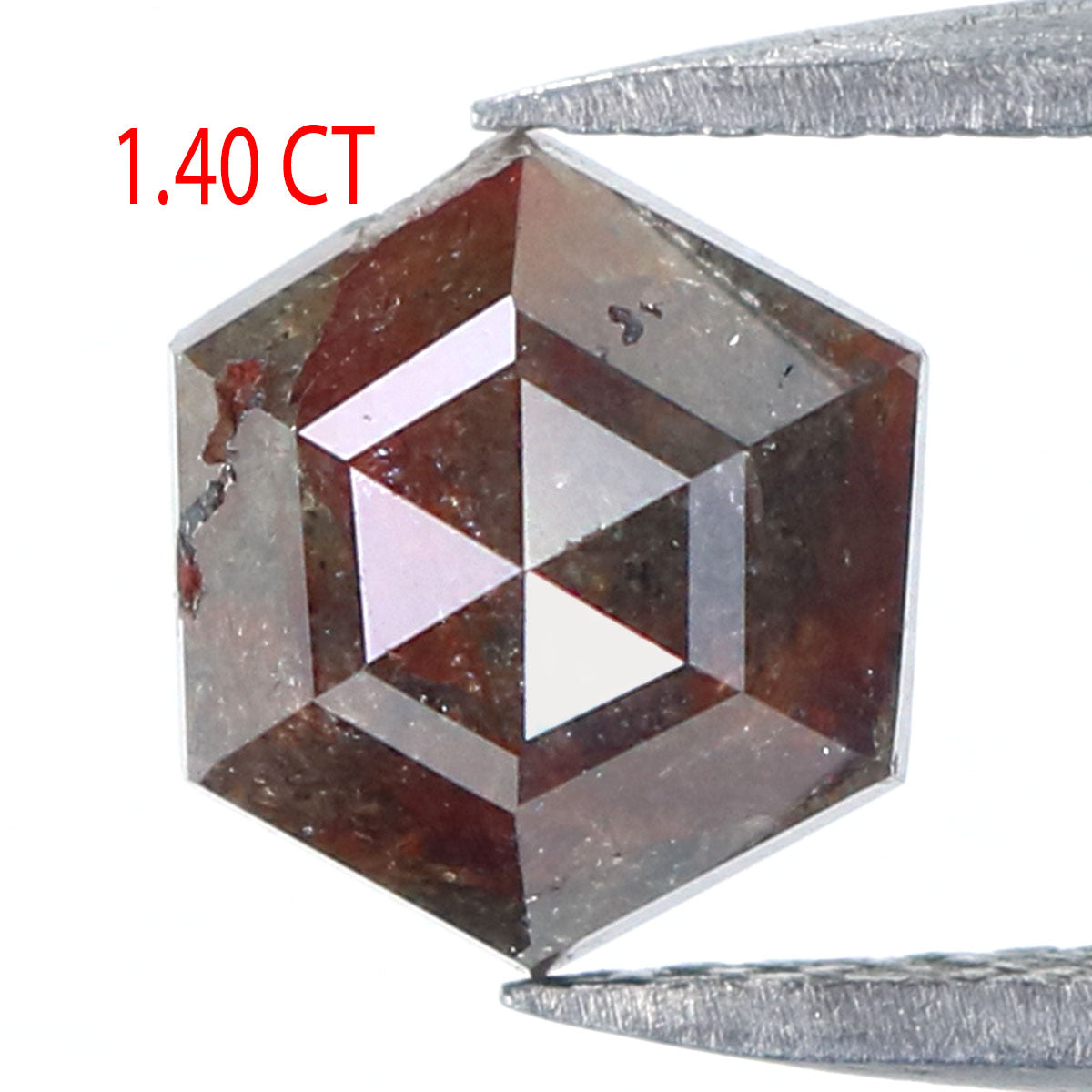 Natural Loose Hexagon Brown Color Diamond 1.40 CT 6.40 MM Hexagon Shape Rose Cut Diamond L7203