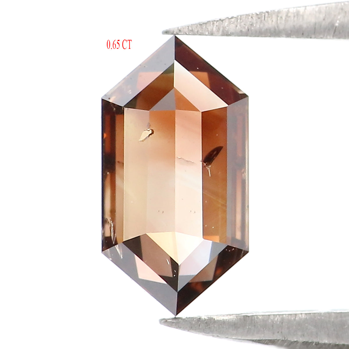 0.65 CT Natural Loose Hexagon Shape Diamond Brown Color Hexagon Shape Diamond 8.05 MM Natural Loose Brown Hexagon Rose Cut Diamond QL1861