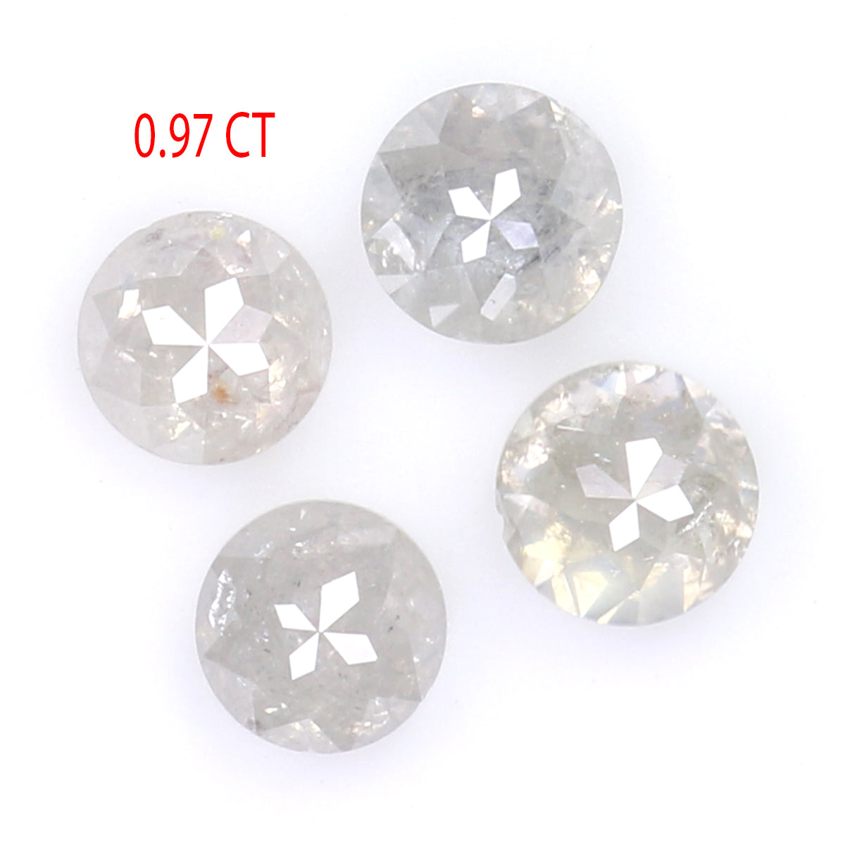 Natural Loose Rose Cut Salt And Pepper Diamond Grey Color 0.97 CT 3.50 MM Round Rose Cut Shape Diamond L6329
