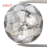 Natural Loose Round Rose Cut Salt And Pepper Diamond Black Grey Color 0.89 CT 6.00 MM Rose Cut Shape Diamond L1274