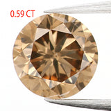 0.59 Ct Natural Loose Diamond, Brown Diamond, Round Diamond, Round Brilliant Cut Diamond, Sparkling Diamond, Rustic Diamond, L631