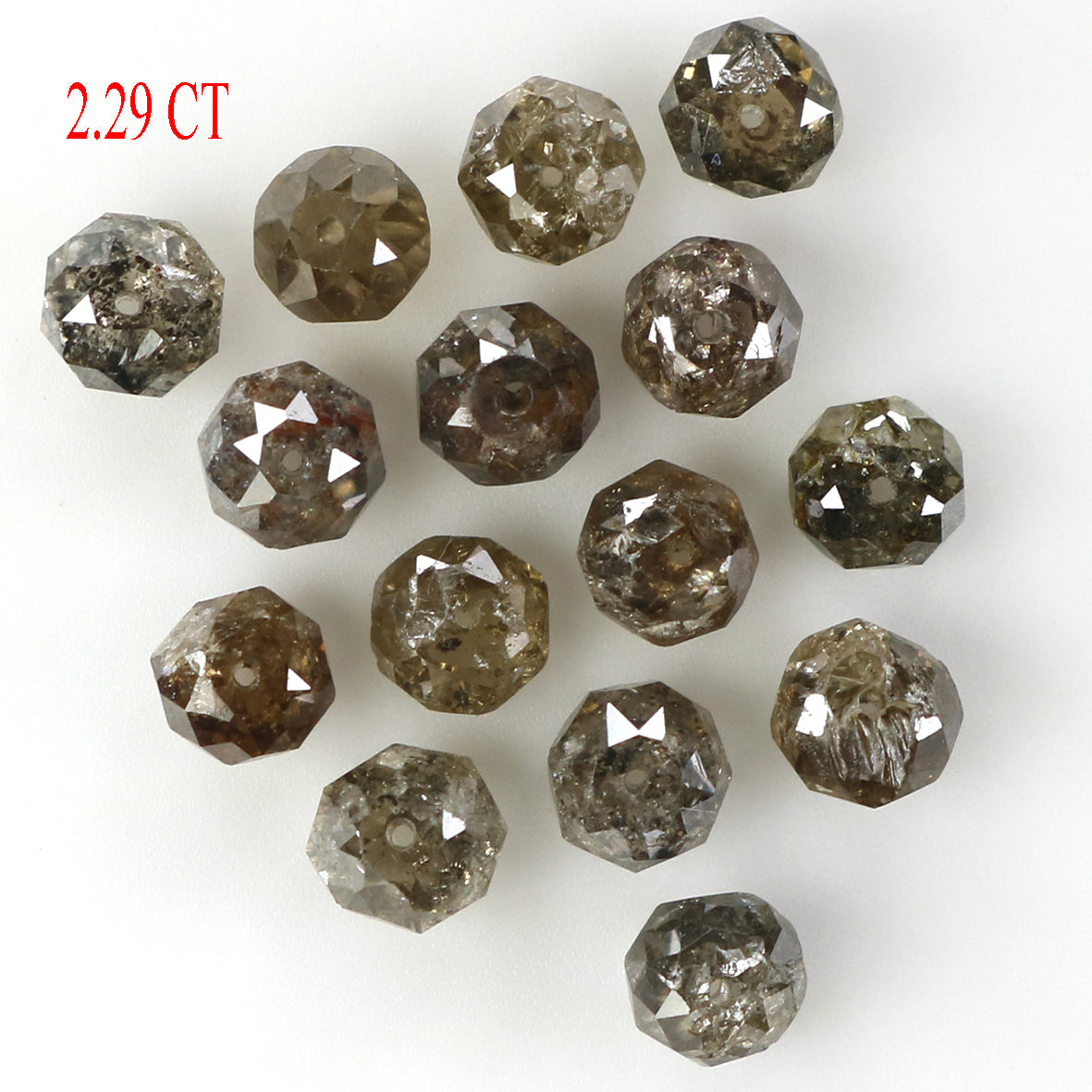 2.29 CT Natural Loose Bead Shape Diamond Brown Color Bead Cut Diamond 2.50 MM Natural Loose Brown Color Diamond Bead Rose Cut Diamond LQ1735