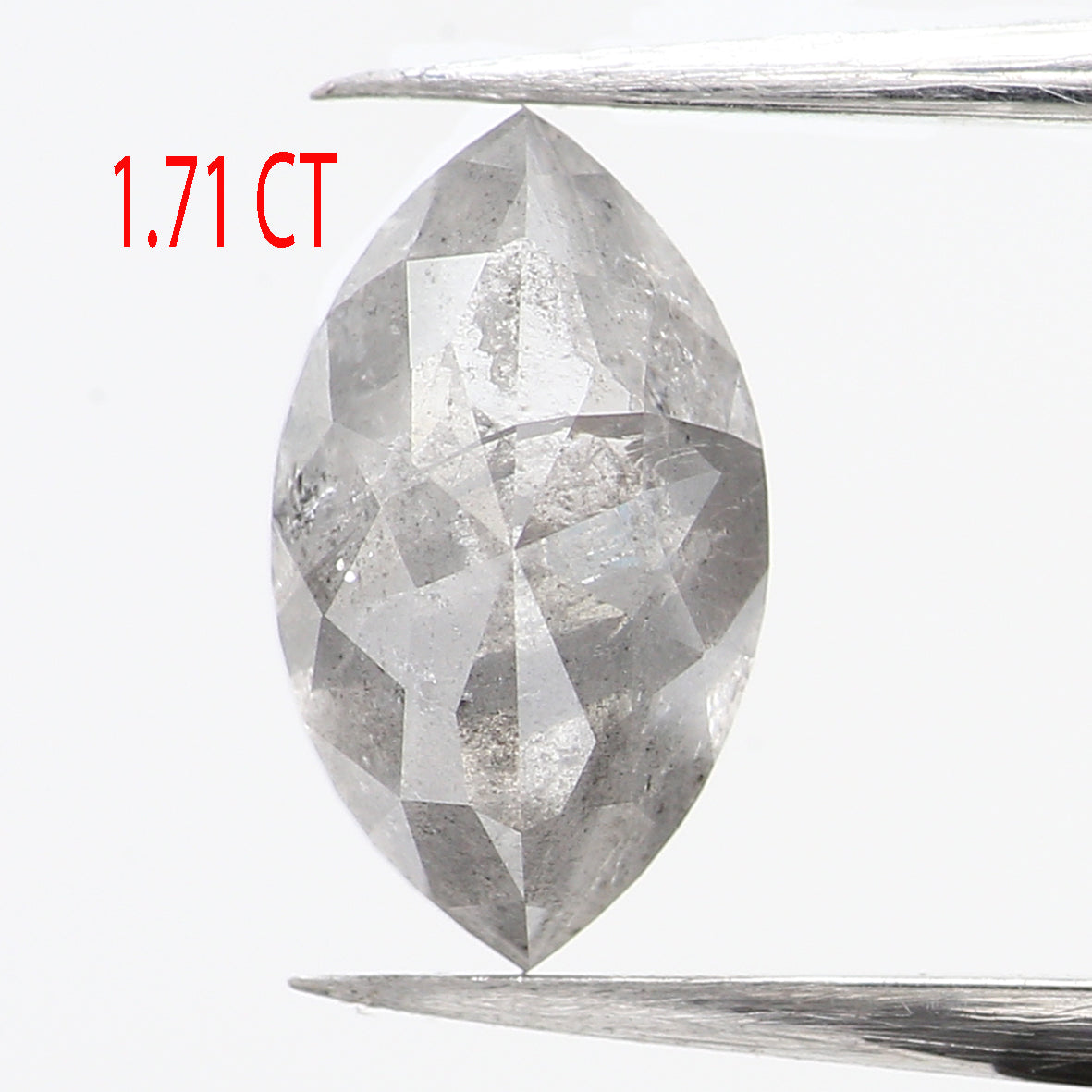 1.71 CT Natural Loose Marquise Shape Diamond Salt And Pepper Loose Marquise Rose Cut Diamond 9.15 MM Grey Color Marquise Cut Diamond LQ450