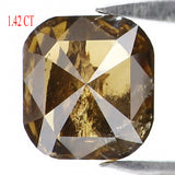 Natural Loose Cushion Brown Champagne Color Diamond 1.42 CT 6.60 MM Cushion Shape Rose Cut Diamond L6162