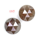 Natural Loose Round Rose Cut Grey Brown Color Diamond 1.51 CT 5.40 MM Round Rose Cut Shape Diamond L7794