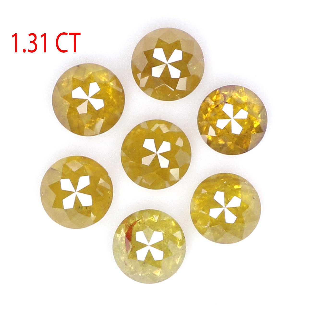 1.31 CT Natural Loose Rose Cut Diamond Yellow Color Round Shape Diamond 3.10 MM Natural Loose Diamond Brown Round Rose Cut Diamond LQ9280