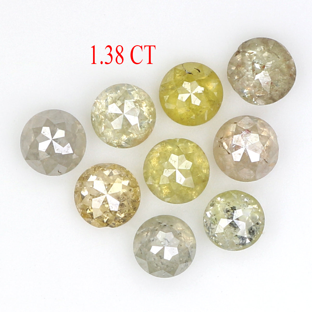 Natural Loose Rose Cut Diamond Yellow Grey Color 1.38 CT 2.90 MM Rose Cut Shape Diamond L1597