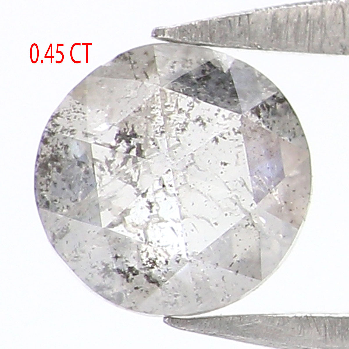 0.45 CT Natural Loose Round Rose Cut Diamond Salt And Pepper Round Shape Diamond 4.75 MM Natural Black Grey Round Rose Cut Diamond KQ2064