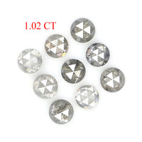 Natural Loose Round Rose Cut Diamond, Salt And Pepper Round Diamond, Natural Loose Diamond, Rose Cut Diamond, 1.02 CT Round Shape L2773