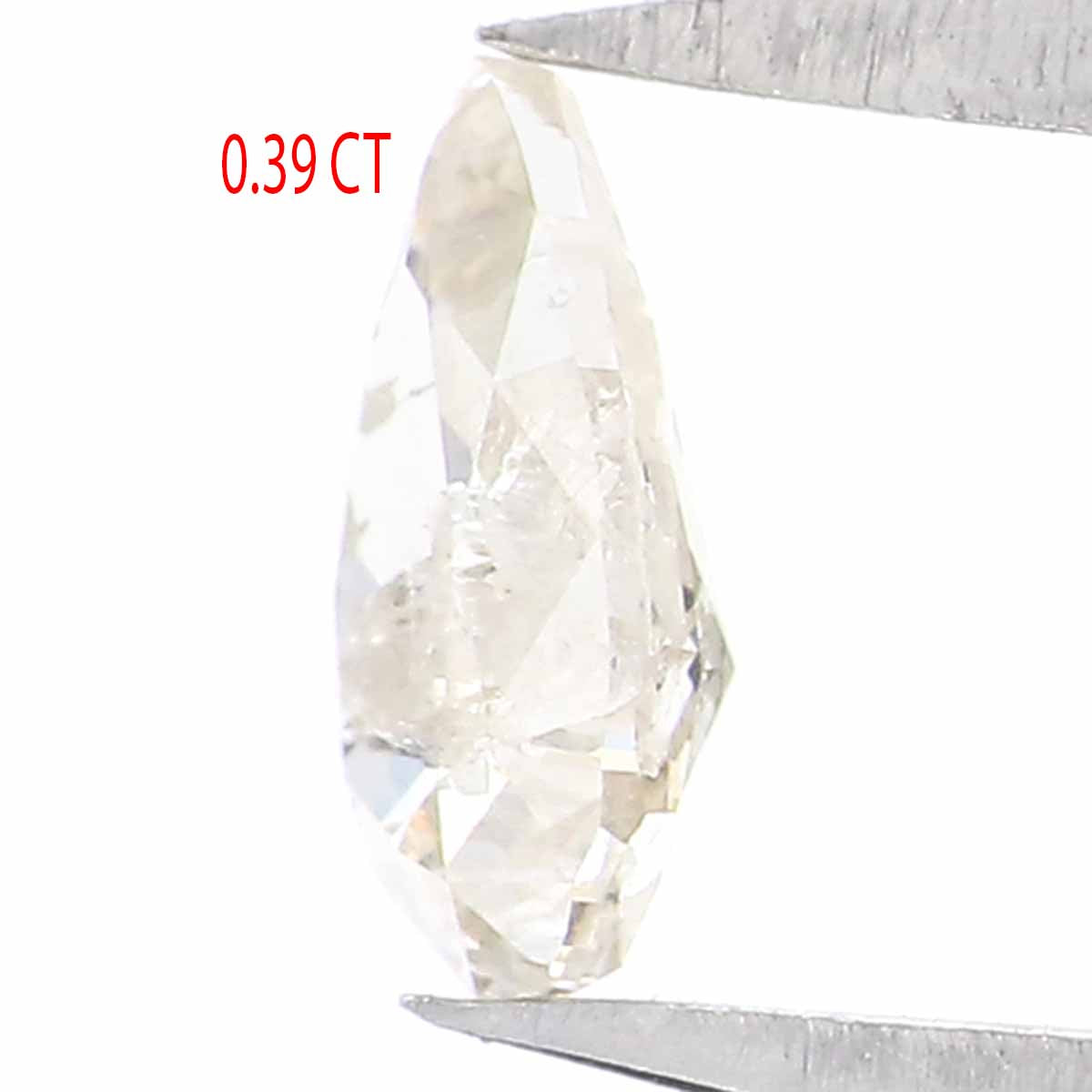 Natural Loose Pear Grey Yellow Color Diamond 0.39 CT 6.10 MM Pear Shape Rose Cut Diamond L7423