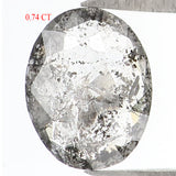 Natural Loose Oval Salt And Pepper Diamond Black Grey Color 0.74 CT 7.00 MM Oval Shape Rose Cut Diamond KDL1521