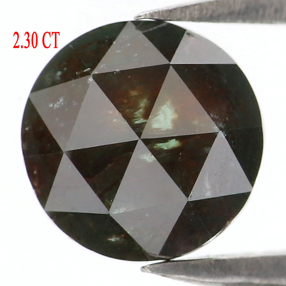 Natural Loose Round Rose Cut Green Brown Color Diamond 2.30 CT 7.30 MM Rose Cut Shape Diamond L5917