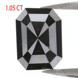 Natural Loose Emerald Shape Black Color Diamond 1.05 CT 7.00 MM Emerald Shape Rose Cut Diamond KR1528