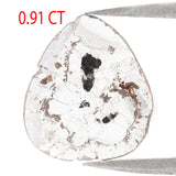 Natural Loose Slice Salt And Pepper Diamond Black Grey Color 0.91 CT 12.25 MM Slice Shape Rose Cut Diamond L9704
