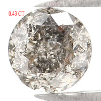 Natural Loose Round Salt And Pepper Diamond Black Grey Color 0.43 CT 4.55 MM Round Brilliant Cut Diamond KR2414