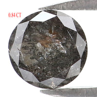 Natural Loose Round Salt And Pepper Diamond Black Grey Color 0.84 CT 5.50 MM Round Brilliant Cut Diamond L8031
