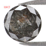 Natural Loose Round Salt And Pepper Diamond Black Grey Color 0.84 CT 5.50 MM Round Brilliant Cut Diamond L8031